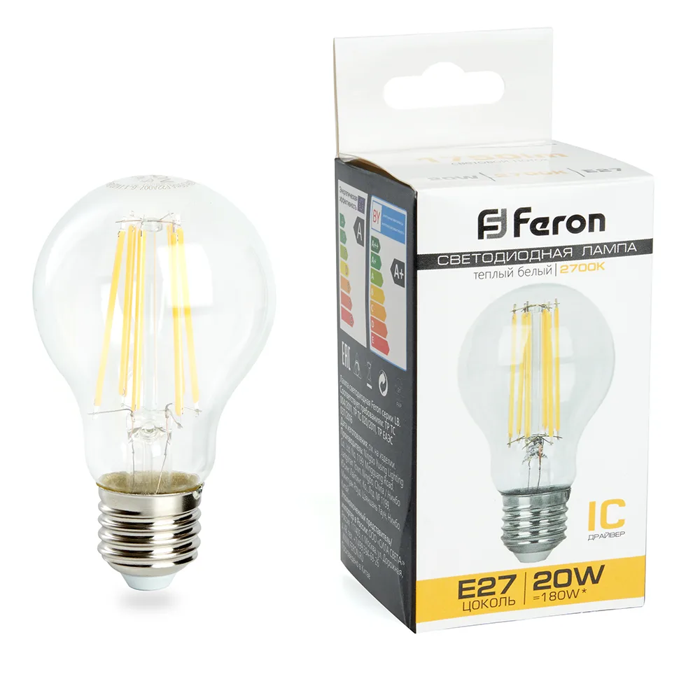 FERON Лампа светодиодная LB-620 Шар E27 20W 175-265V 2700K 38245 FERON Лампа светодиодная LB-620 Шар E27 20W 175-265V 2700K 38245
