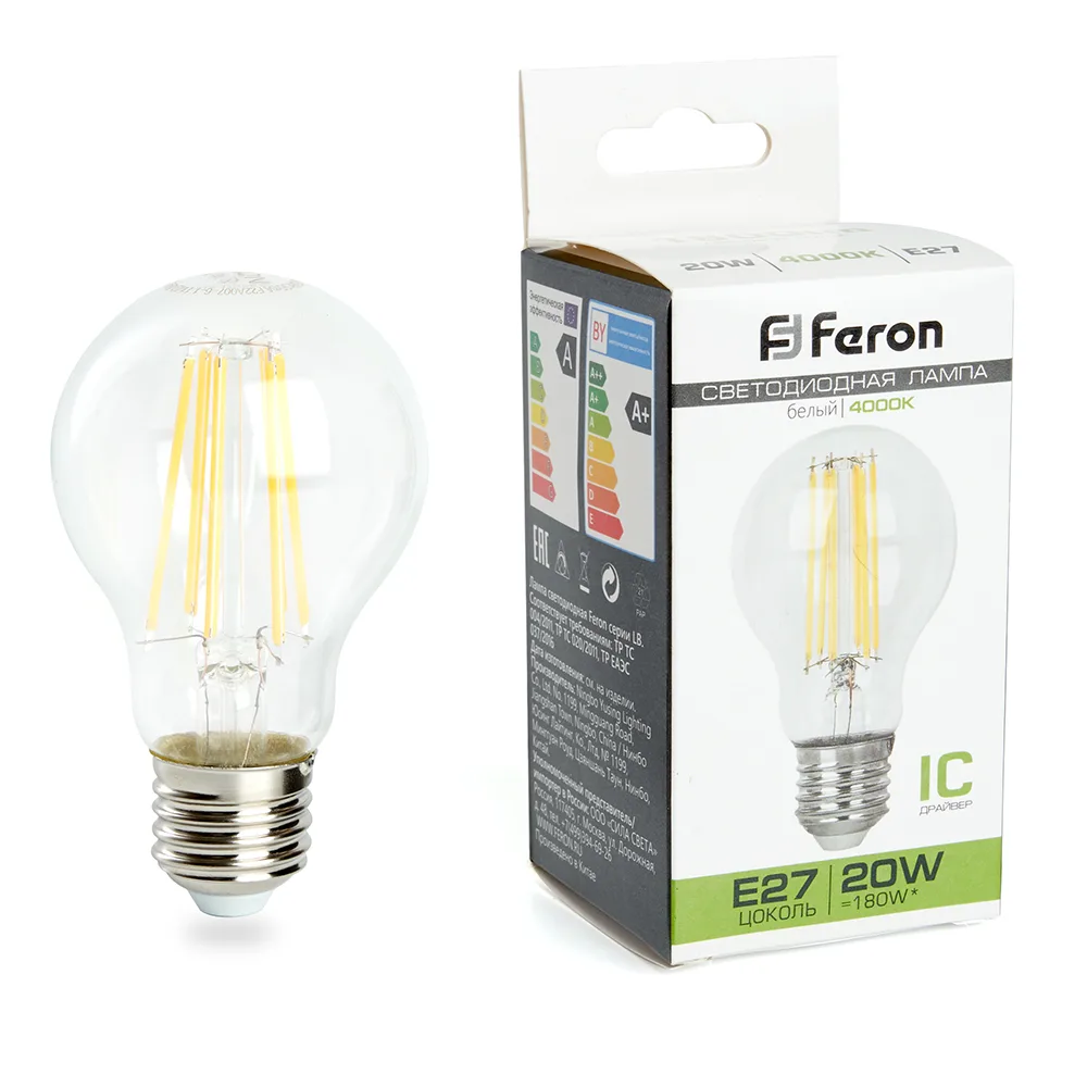 FERON Лампа светодиодная LB-620 Шар E27 20W 175-265V 4000K 38246 FERON Лампа светодиодная LB-620 Шар E27 20W 175-265V 4000K 38246