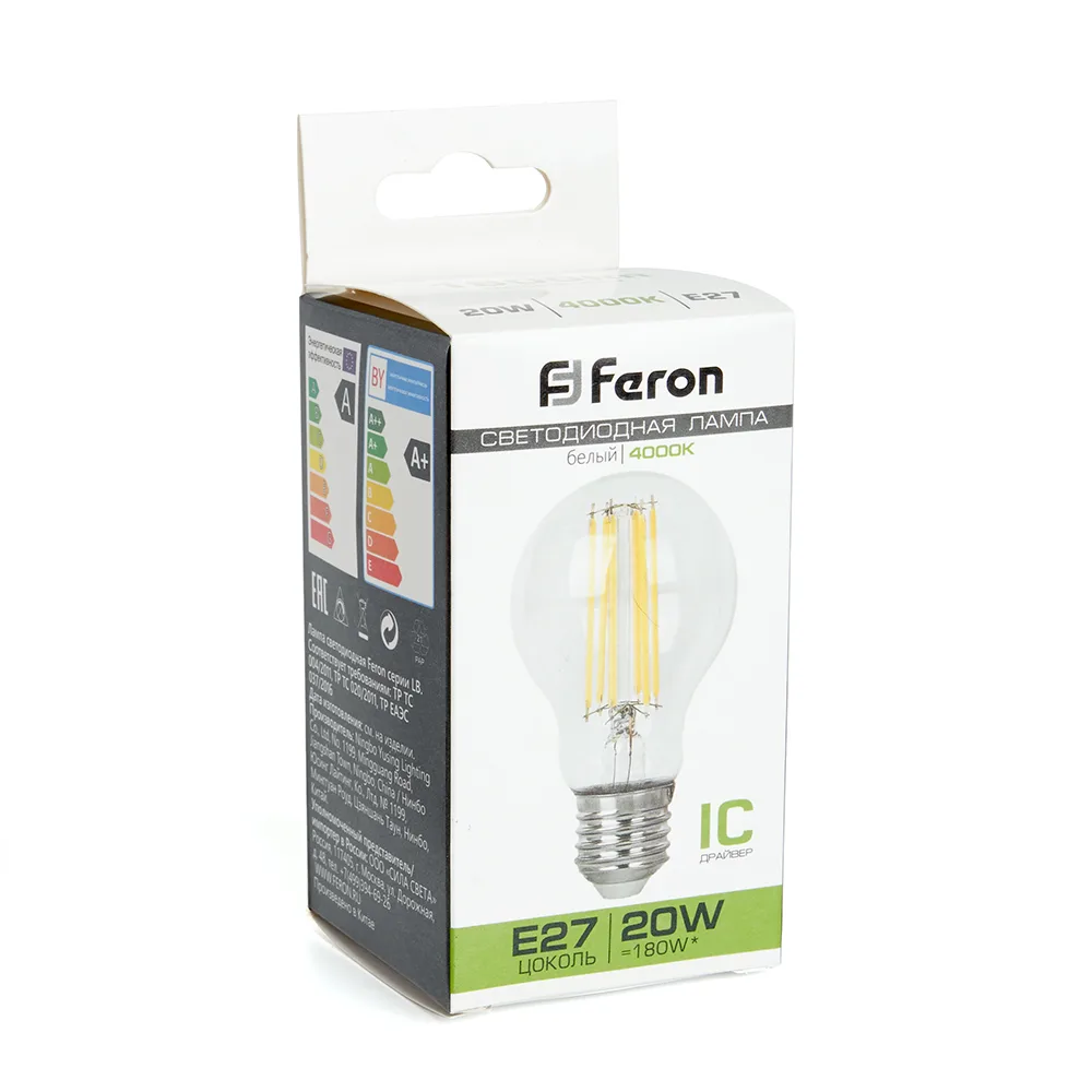 FERON Лампа светодиодная LB-620 Шар E27 20W 175-265V 4000K 38246 FERON Лампа светодиодная LB-620 Шар E27 20W 175-265V 4000K 38246