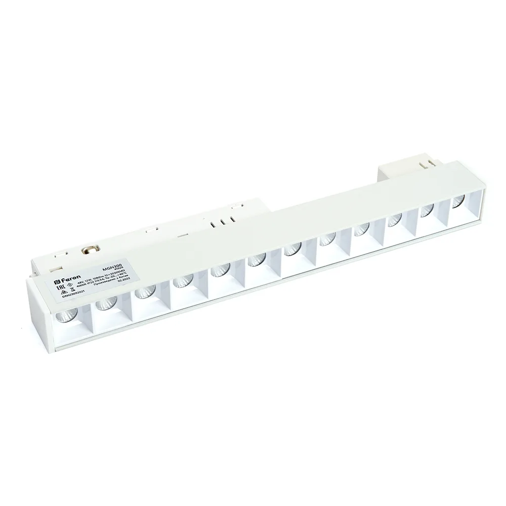 FERON Светильник светодиодный MGN300 трековый низковольтный 12W, 1080 Lm, 4000К, 30 градусов, белый серия LensLine Артикул 41928 FERON Светильник светодиодный MGN300 трековый низковольтный 12W, 1080 Lm, 4000К, 30 градусов, белый серия LensLine Артикул 41928