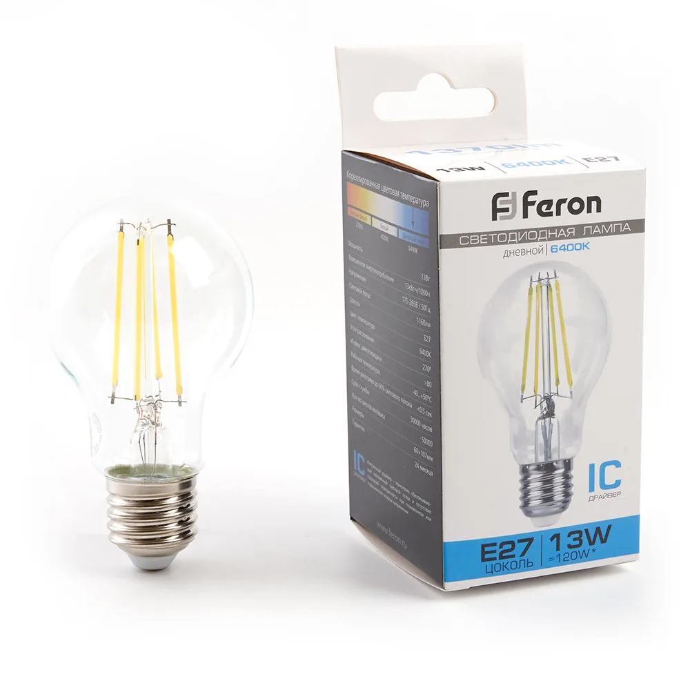 FERON Лампа светодиодная LB-613 Шар E27 13W 175-265V 6400K 48283 FERON Лампа светодиодная LB-613 Шар E27 13W 175-265V 6400K 48283