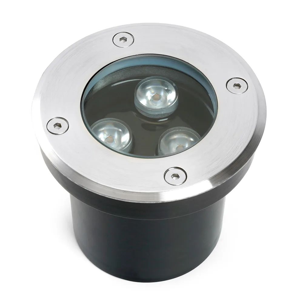 Светодиодный светильник тротуарный (грунтовый) FERON SP2801, 3W, AC/DC12-24V, низковольтный, 4000К, черный,100*H80mm, вн.диаметр: 70mm, IP67 48345