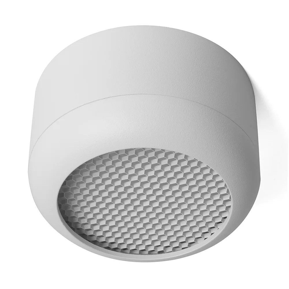 Светильник потолочный FERON HL364 Barrel ECHO 12W, 230V, GX53, белый, с антибликовой сеточкой 48399