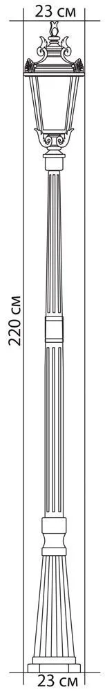FERON Светильник садово-парковый PL4007 столб круглый 60W 230V E27, черное золото 11382 FERON Светильник садово-парковый PL4007 столб круглый 60W 230V E27, черное золото 11382