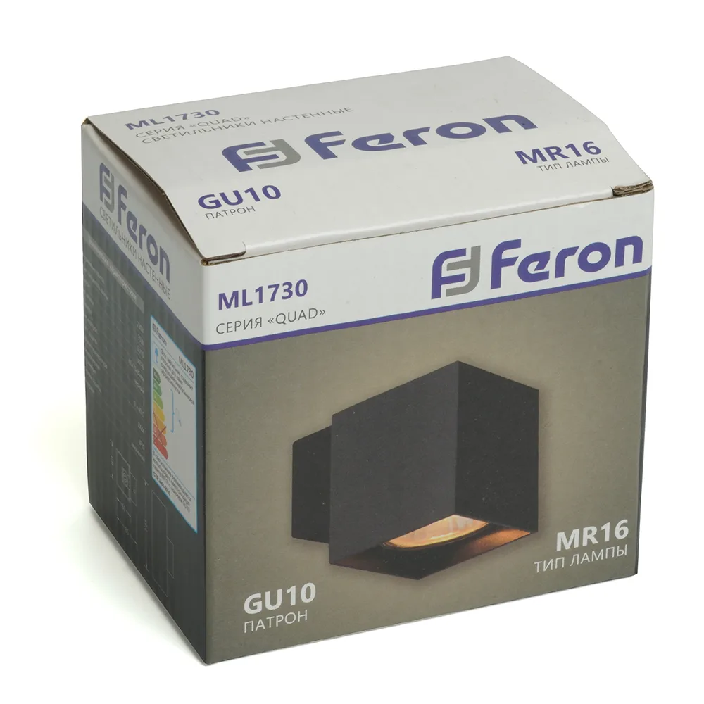 FERON Светильник настенный ML1730 QUAD MR16 35W, 230V, GU10, чёрный IP20 48429 FERON Светильник настенный ML1730 QUAD MR16 35W, 230V, GU10, чёрный IP20 48429