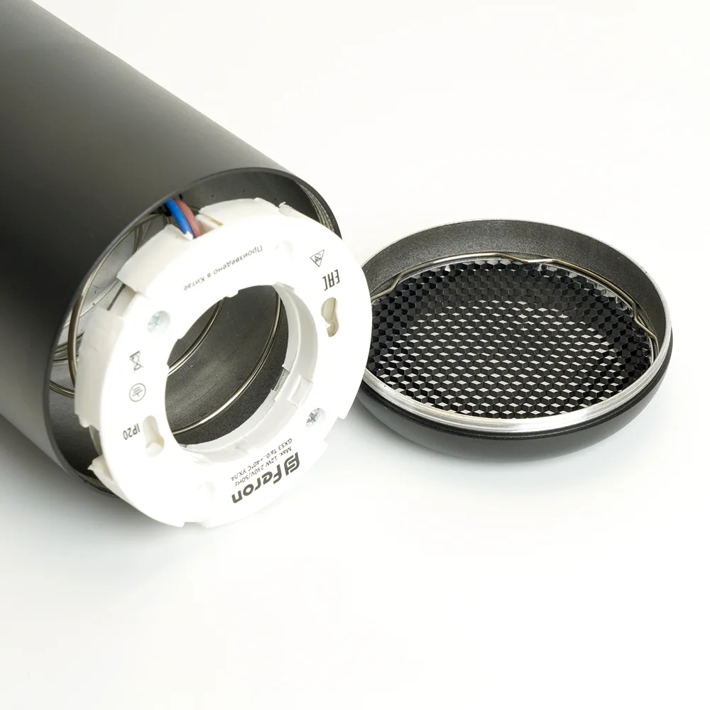 FERON Светильник потолочный HL3658 Barrel ECHO levitation 12W, 230V, GX53, чёрный, с антибликовой сеточкой, на подвесе 1,7 м 48403 FERON Светильник потолочный HL3658 Barrel ECHO levitation 12W, 230V, GX53, чёрный, с антибликовой сеточкой, на подвесе 1,7 м 48403