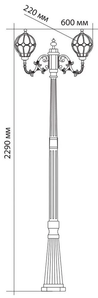 FERON Светильник садово-парковый PL3808 круглый, столб 2*60W 230V E27, черное золото 11385 FERON Светильник садово-парковый PL3808 круглый, столб 2*60W 230V E27, черное золото 11385