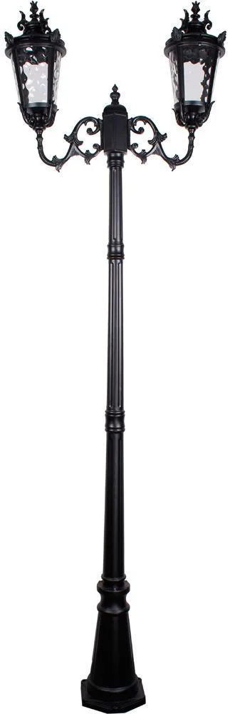 Светильник садово-парковый FERON PL4008 столб круглый 2*60W 230V E27, черный 11388