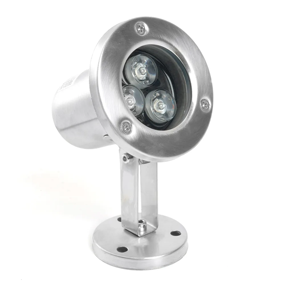 Светодиодный прожектор подводный FERON LL-822, 3W, AC/DC24V, низковольтный, 2700K, металлик, 80*80*130mm, IP68 48456