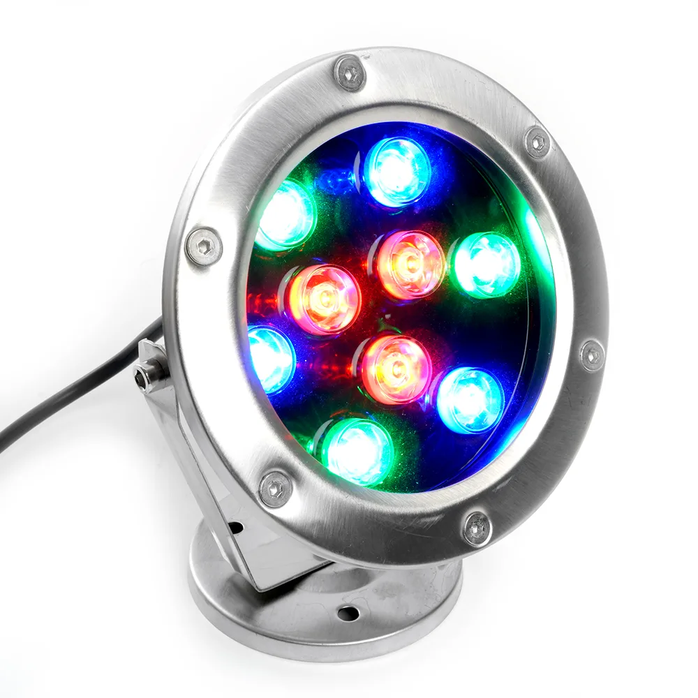FERON Светодиодный прожектор подводный LL-824, 9W, AC24V, низковольтный, RGB, металлик, 143*75*170mm, IP68 48468 FERON Светодиодный прожектор подводный LL-824, 9W, AC24V, низковольтный, RGB, металлик, 143*75*170mm, IP68 48468