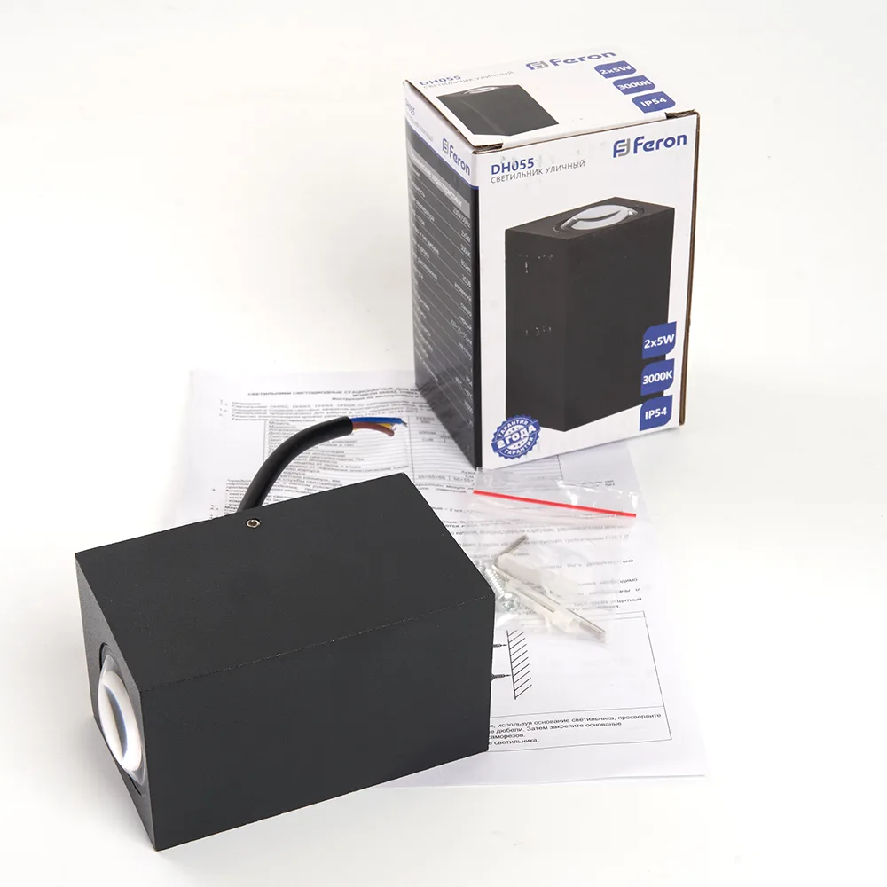 FERON Светильник уличный светодиодный DH055, 2*5W, 800Lm, 3000K, черный 48487 FERON Светильник уличный светодиодный DH055, 2*5W, 800Lm, 3000K, черный 48487