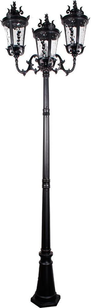 Светильник садово-парковый FERON PL4009 столб круглый 3*60W 230V E27, черный 11393