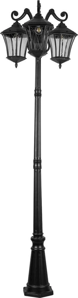 FERON Светильник садово-парковый PL4039 столб восьмигранный 3*60W 230V E27, черный 11420 FERON Светильник садово-парковый PL4039 столб восьмигранный 3*60W 230V E27, черный 11420
