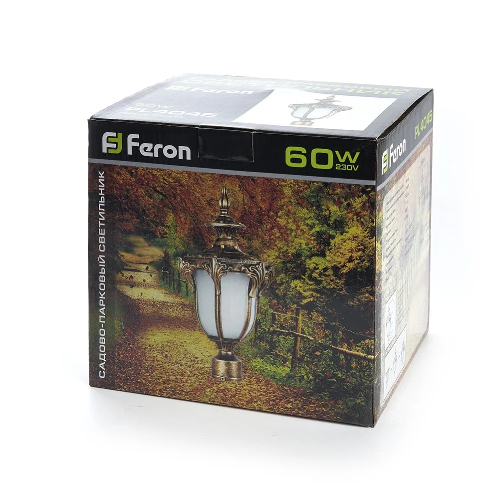 FERON Светильник садово-парковый PL4045 шестигранный на столб 60W 230V E27, черное золото 11425 FERON Светильник садово-парковый PL4045 шестигранный на столб 60W 230V E27, черное золото 11425