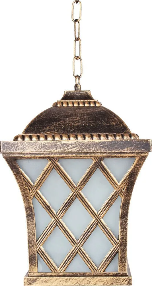 Светильник садово-парковый FERON PL4064 четырехгранный на цепочке 100W E27 230V, черное золото 11442