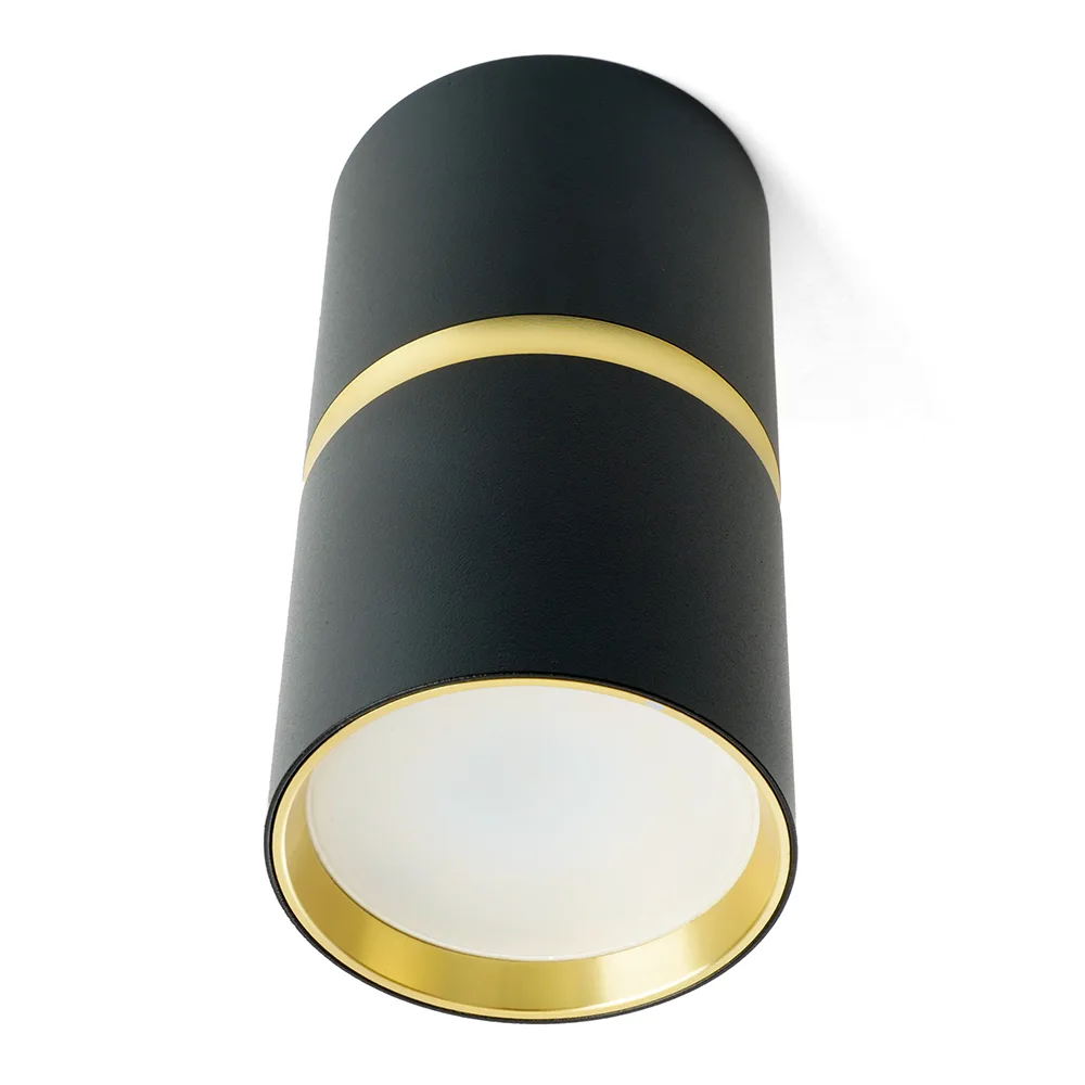 Светильник потолочный FERON ML186 Barrel ZEN MR16 GU10 35W 230V, чёрный, золото 48639