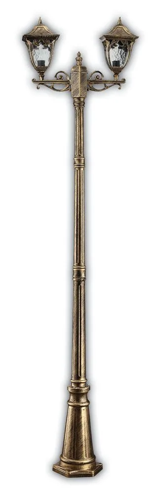 FERON Светильник садово-парковый PL4078 столб четырехгранный 2*60W E27 230V, черное золото 11487 FERON Светильник садово-парковый PL4078 столб четырехгранный 2*60W E27 230V, черное золото 11487