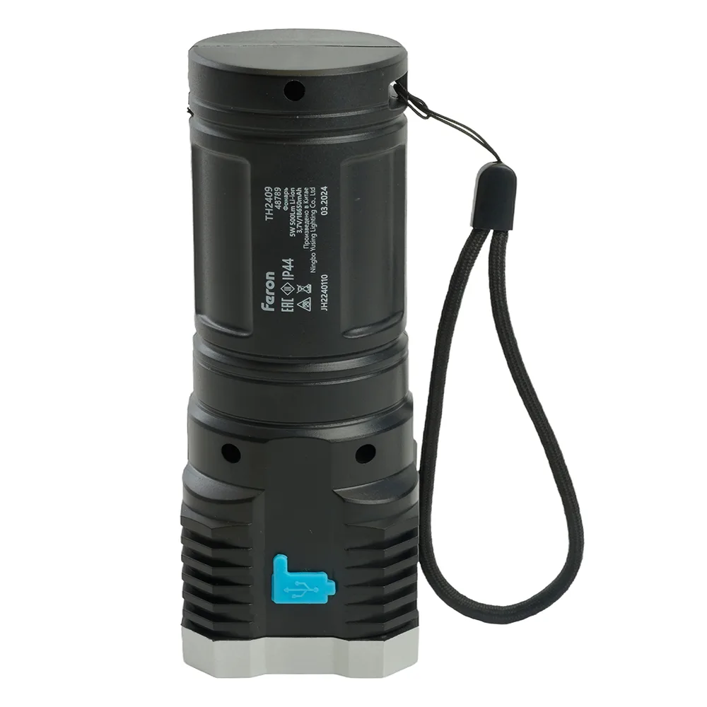 FERON Фонарь ручной TH2409 с аккумулятором USB 48789 FERON Фонарь ручной TH2409 с аккумулятором USB 48789