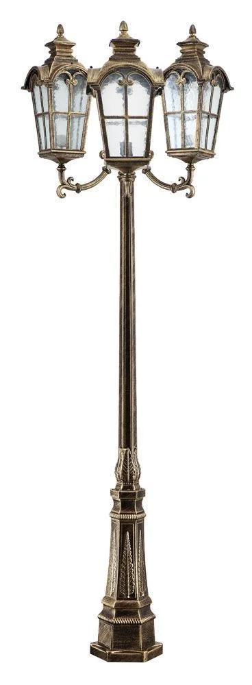FERON Светильник садово-парковый PL5110 столб четырехгранный 3*100W 230V E27, черное золото 11535 FERON Светильник садово-парковый PL5110 столб четырехгранный 3*100W 230V E27, черное золото 11535