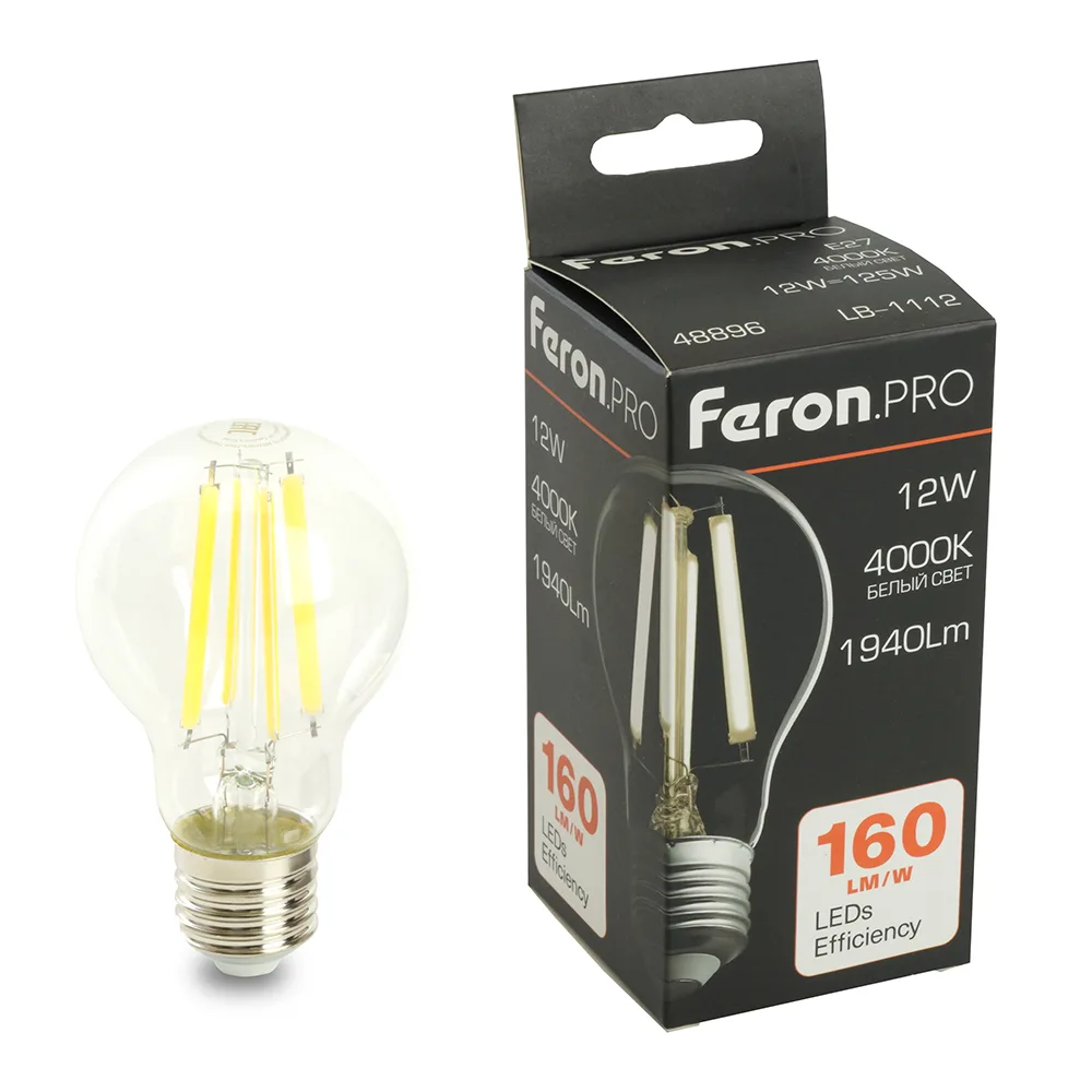 Лампа светодиодная FERON.PRO LB-1112 Шар E27 1940LM 12W 175-265V 4000K 48896