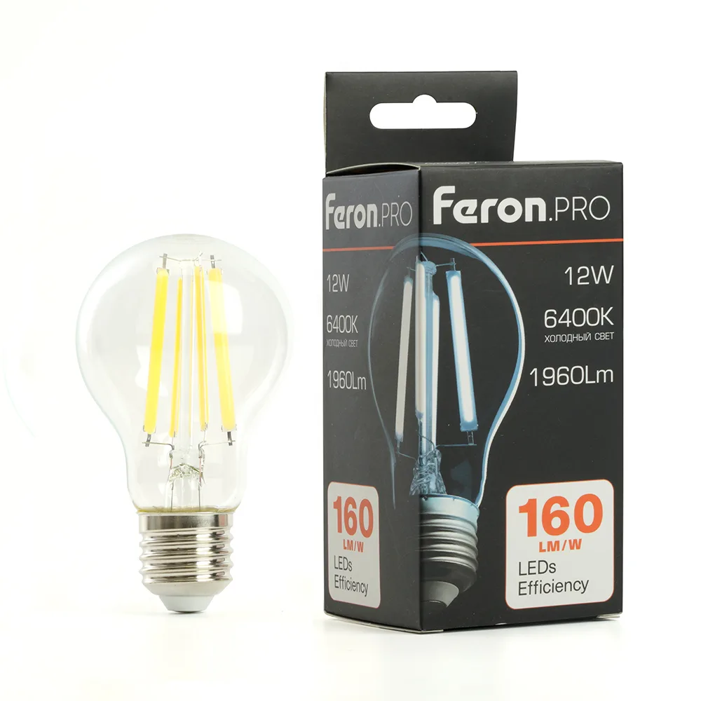 FERON Лампа светодиодная Feron.PRO LB-1112 Шар E27 1960LM 12W 175-265V 6400K 48897 FERON Лампа светодиодная Feron.PRO LB-1112 Шар E27 1960LM 12W 175-265V 6400K 48897