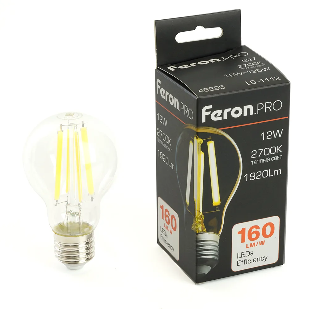 FERON Лампа светодиодная Feron.PRO LB-1112 Шар E27 1920LM 12W 175-265V 2700K 48895 FERON Лампа светодиодная Feron.PRO LB-1112 Шар E27 1920LM 12W 175-265V 2700K 48895