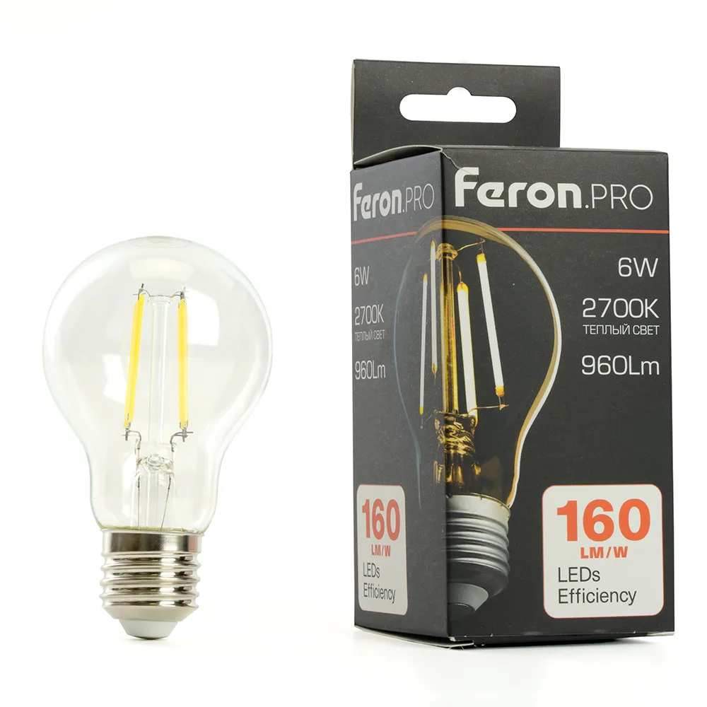 FERON Лампа светодиодная Feron.PRO LB-1106 Шар E27 960LM 6W 175-265V 2700K 48889 FERON Лампа светодиодная Feron.PRO LB-1106 Шар E27 960LM 6W 175-265V 2700K 48889