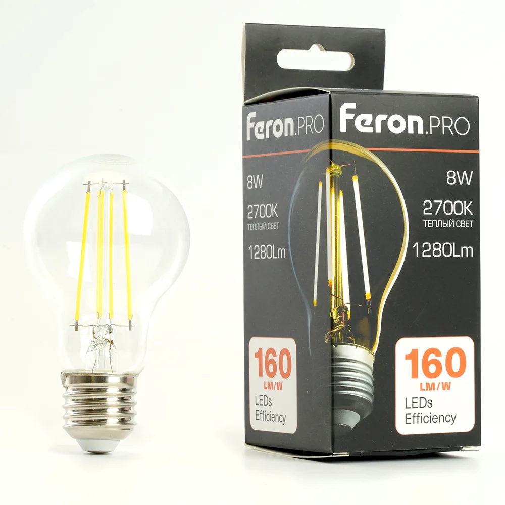 FERON Лампа светодиодная Feron.PRO LB-1108 Шар E27 1280LM 8W 175-265V 2700K 48892 FERON Лампа светодиодная Feron.PRO LB-1108 Шар E27 1280LM 8W 175-265V 2700K 48892