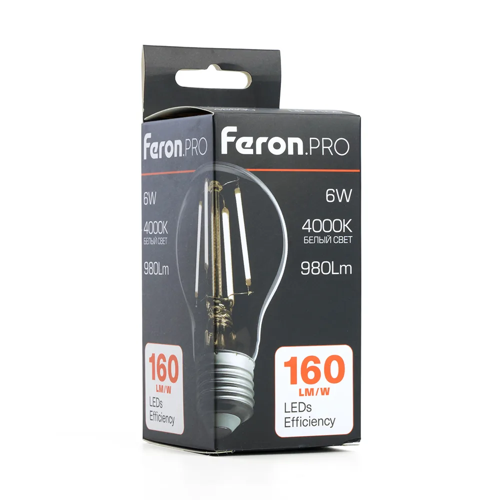FERON Лампа светодиодная Feron.PRO LB-1106 Шар E27 980LM 6W 175-265V 4000K 48890 FERON Лампа светодиодная Feron.PRO LB-1106 Шар E27 980LM 6W 175-265V 4000K 48890