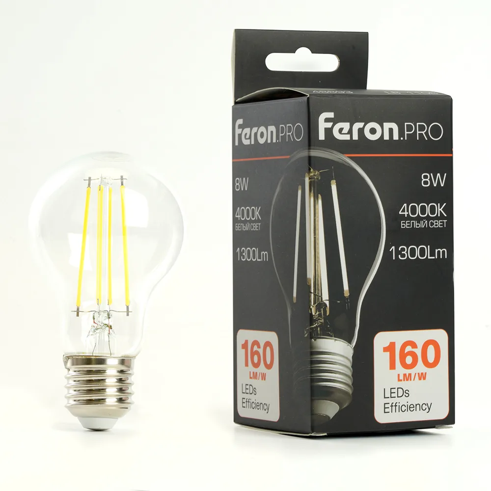 FERON Лампа светодиодная Feron.PRO LB-1108 Шар E27 1300LM 8W 175-265V 4000K 48893 FERON Лампа светодиодная Feron.PRO LB-1108 Шар E27 1300LM 8W 175-265V 4000K 48893