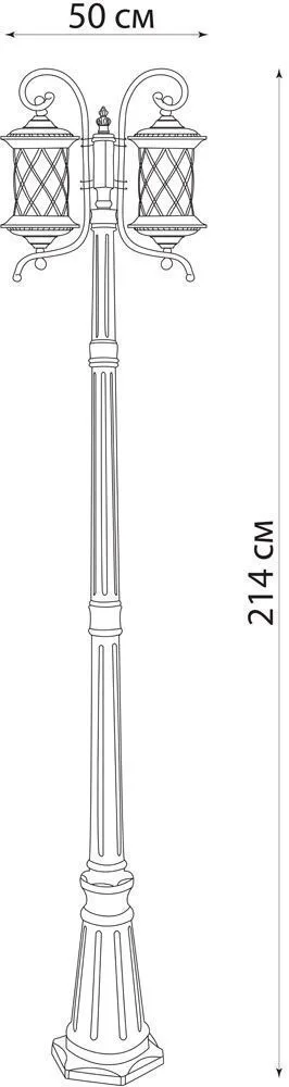 FERON Светильник садово-парковый PL5028 столб круглый 2*60W 230V E27, черное золото 11511 FERON Светильник садово-парковый PL5028 столб круглый 2*60W 230V E27, черное золото 11511