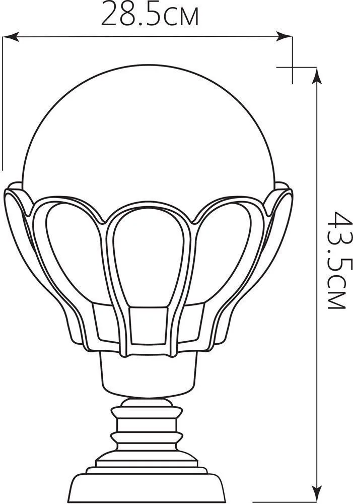FERON Светильник садово-парковый PL5054 шар на постамент 100W E27 230V, черное золото 11556 FERON Светильник садово-парковый PL5054 шар на постамент 100W E27 230V, черное золото 11556