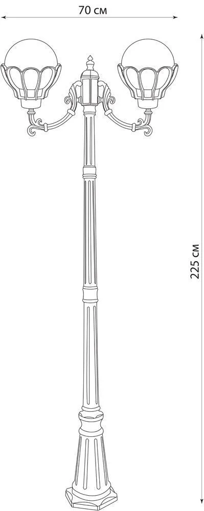 FERON Светильник садово-парковый PL5058 столб 2*100W E27 230V, черное золото 11560 FERON Светильник садово-парковый PL5058 столб 2*100W E27 230V, черное золото 11560