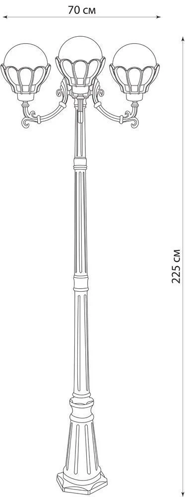 FERON Светильник садово-парковый PL5059 столб 3*100W E27 230V, черное золото 11561 FERON Светильник садово-парковый PL5059 столб 3*100W E27 230V, черное золото 11561