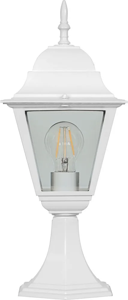 Светильник садово-парковый FERON 4104/PL4104 четырехгранный на постамент 60W E27 230V, белый 11019