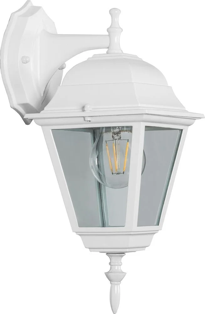 FERON Светильник садово-парковый 4202/PL4202 четырехгранный на стену вниз 100W E27 230V, белый 11025 FERON Светильник садово-парковый 4202/PL4202 четырехгранный на стену вниз 100W E27 230V, белый 11025