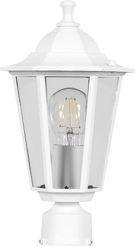 FERON Светильник садово-парковый 6203 шестигранный на столб 100W E27 230V, белый 11067 FERON Светильник садово-парковый 6203 шестигранный на столб 100W E27 230V, белый 11067