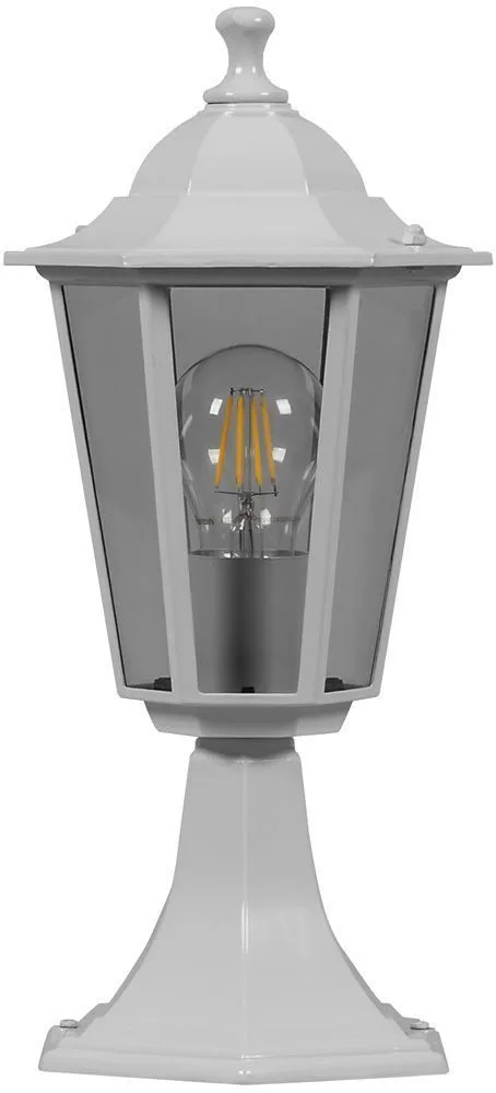 Светильник садово-парковый FERON 6204 шестигранный на постамент 100W E27 230V, белый 11069
