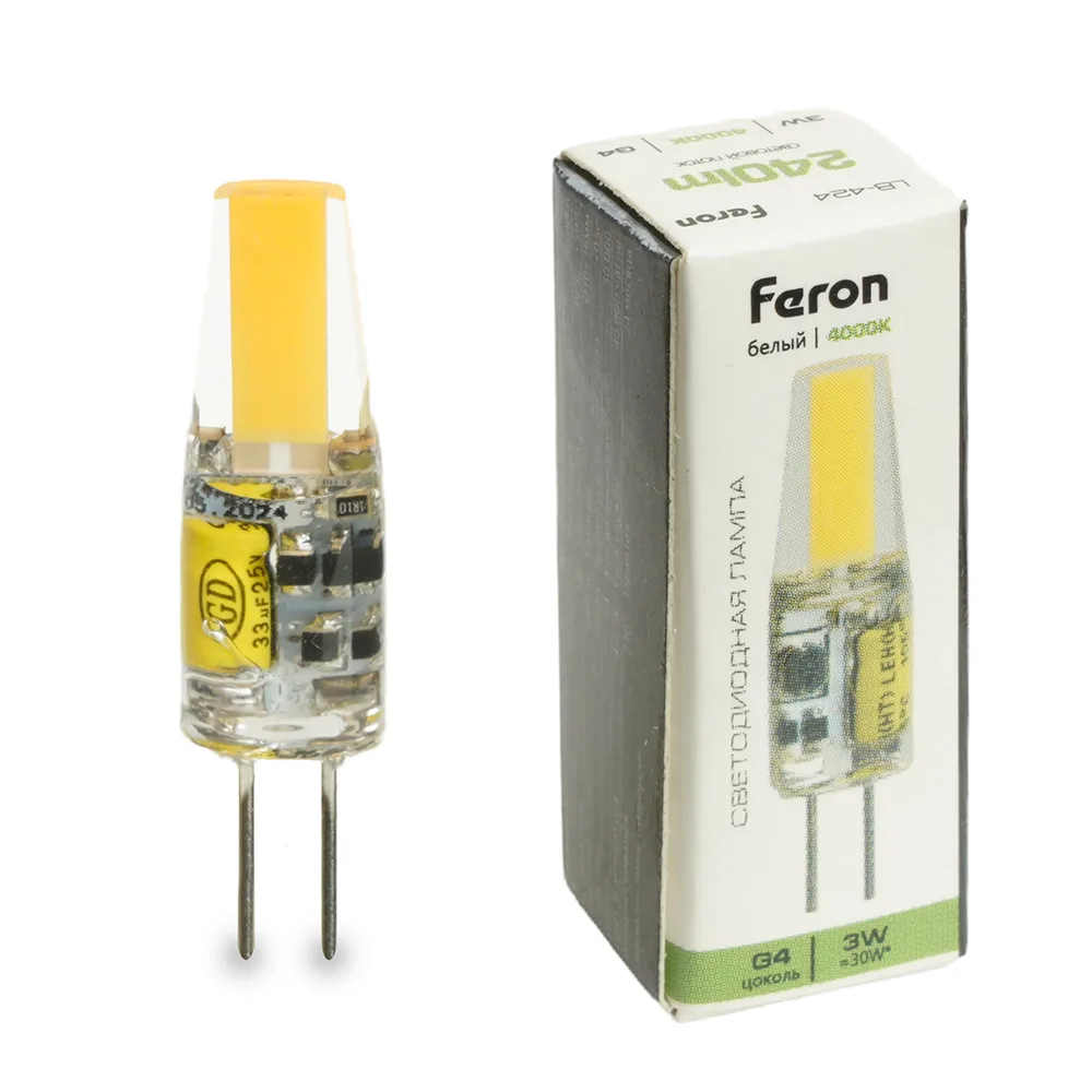 FERON Лампа светодиодная LB-424 G4 3W 12V 4000K 51171 FERON Лампа светодиодная LB-424 G4 3W 12V 4000K 51171
