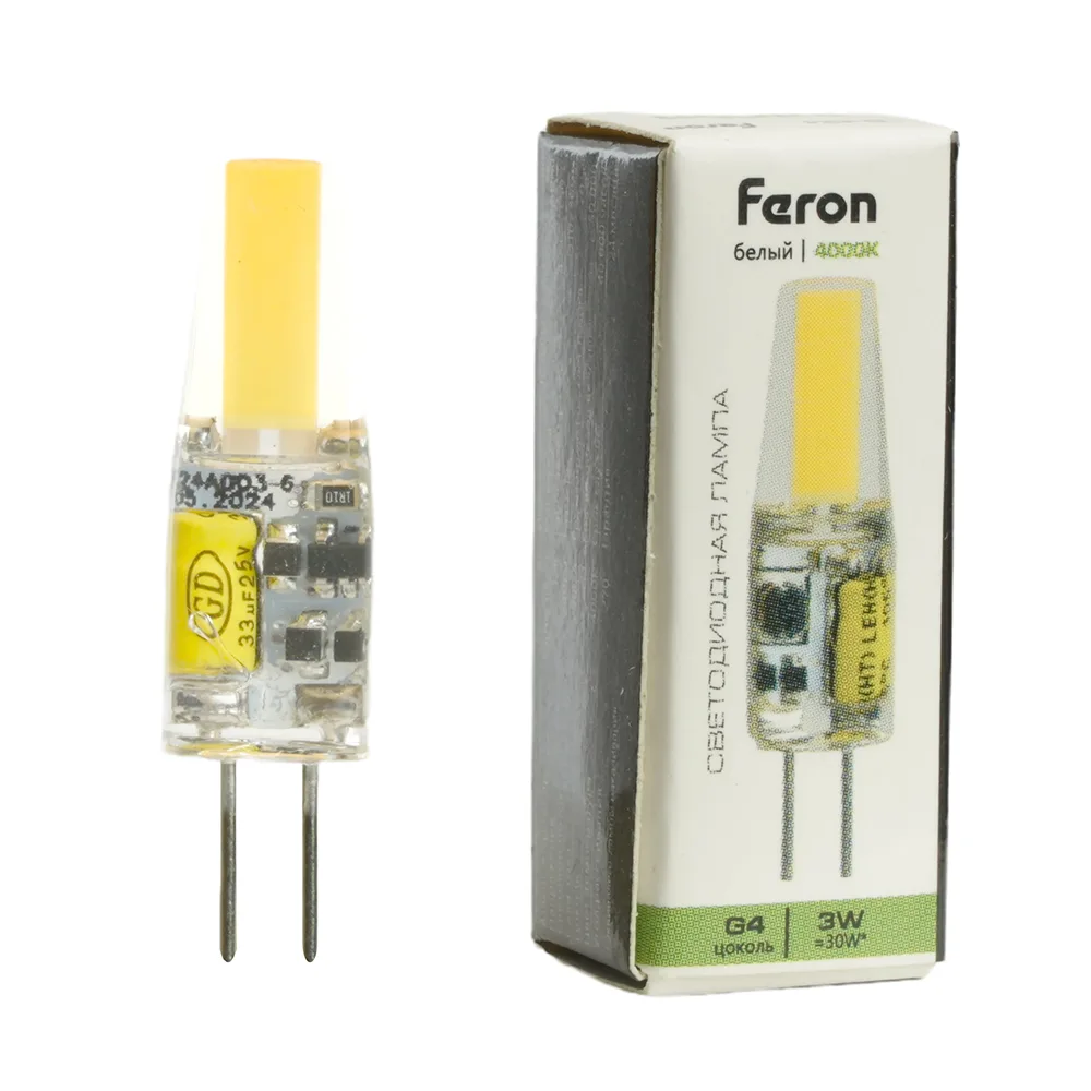 FERON Лампа светодиодная LB-424 G4 3W 12V 4000K 51171 FERON Лампа светодиодная LB-424 G4 3W 12V 4000K 51171