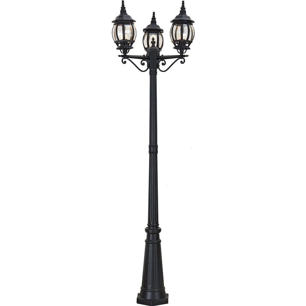 Светильник садово-парковый FERON 8115/PL8115 столб 3*100W E27 230V, черный 11214