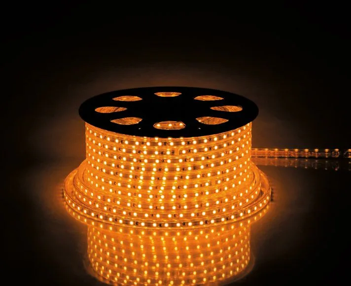 Cветодиодная LED лента FERON LS704, 60SMD(2835)/м 4.4Вт/м  100м 220V IP65. желтый