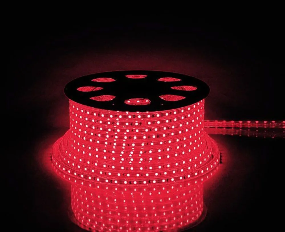 Cветодиодная LED лента FERON LS707, 60SMD(5050)/м 14.4Вт/м 50м IP65 220V красный