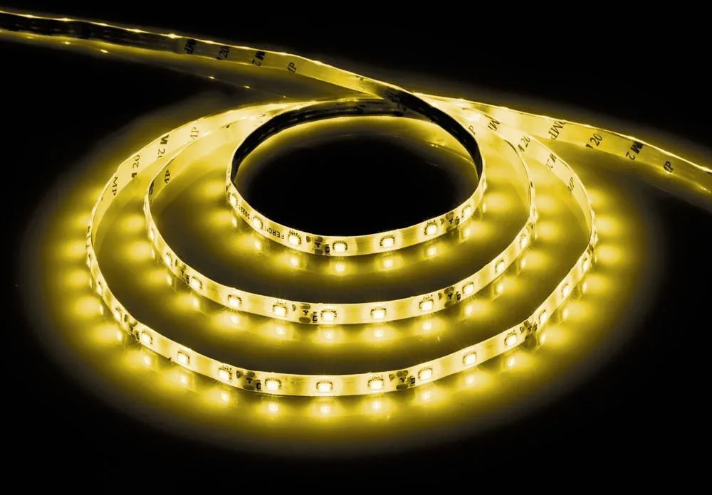Cветодиодная LED лента FERON LS604, 60SMD(3528)/м 4.8Вт/м  1м IP65 12V желтый Артикул 27748