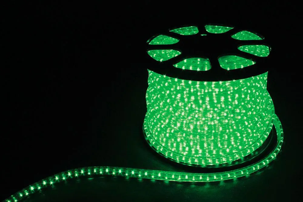 FERON Дюралайт светодиодный LED-R2W 2-х жильный , зеленый 1,44Вт/м 36LED/м 100м 220V артикул 26063 FERON Дюралайт светодиодный LED-R2W 2-х жильный , зеленый 1,44Вт/м 36LED/м 100м 220V артикул 26063