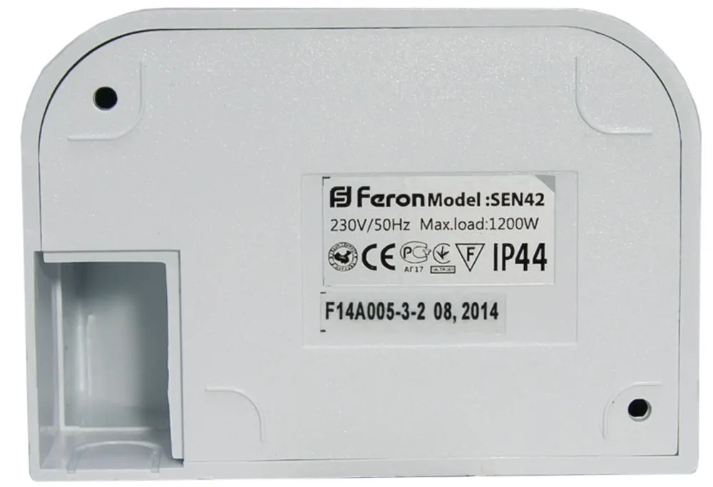 FERON Микроволновый датчик движения 5.8GHz 230V 1200W 8m 180/360° белый, SEN42 FERON Микроволновый датчик движения 5.8GHz 230V 1200W 8m 180/360° белый, SEN42