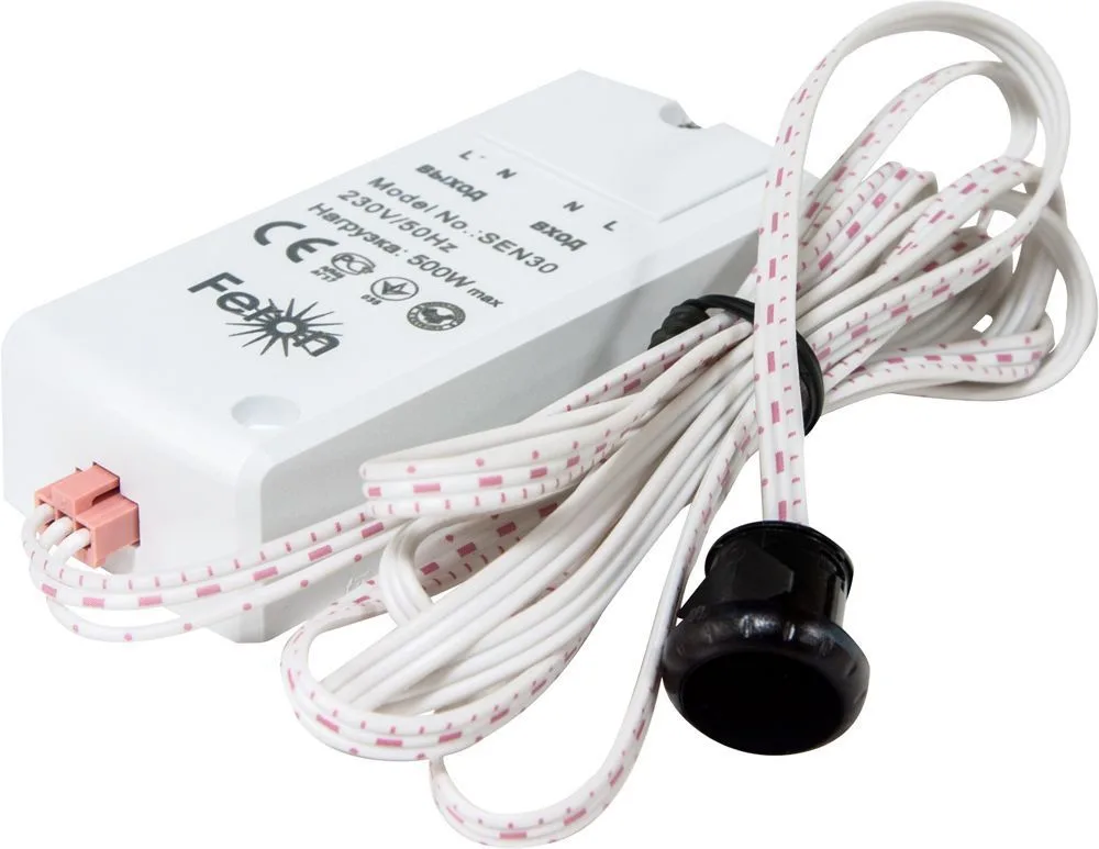 FERON Датчик движения 230V 500W 5-8см 30° белый с 1.5м кабелем SEN30 FERON Датчик движения 230V 500W 5-8см 30° белый с 1.5м кабелем SEN30