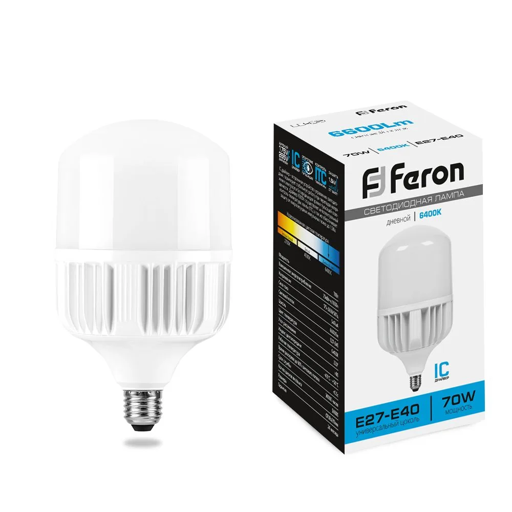 FERON Лампа светодиодная LB-65 E27-E40 70W 175-265V 6400K 25783 FERON Лампа светодиодная LB-65 E27-E40 70W 175-265V 6400K 25783