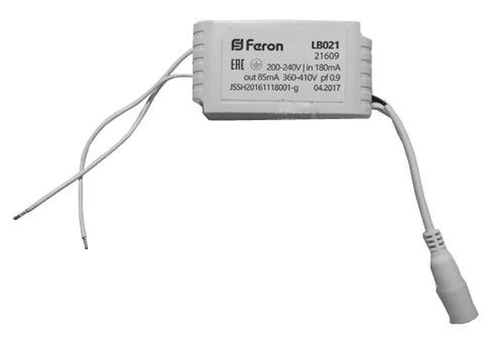 FERON LB021, драйвер для AL2113 с ЕМС pf0.9 с партии JSSH20161118001-a 85мА, пластиковый корпус FERON LB021, драйвер для AL2113 с ЕМС pf0.9 с партии JSSH20161118001-a 85мА, пластиковый корпус