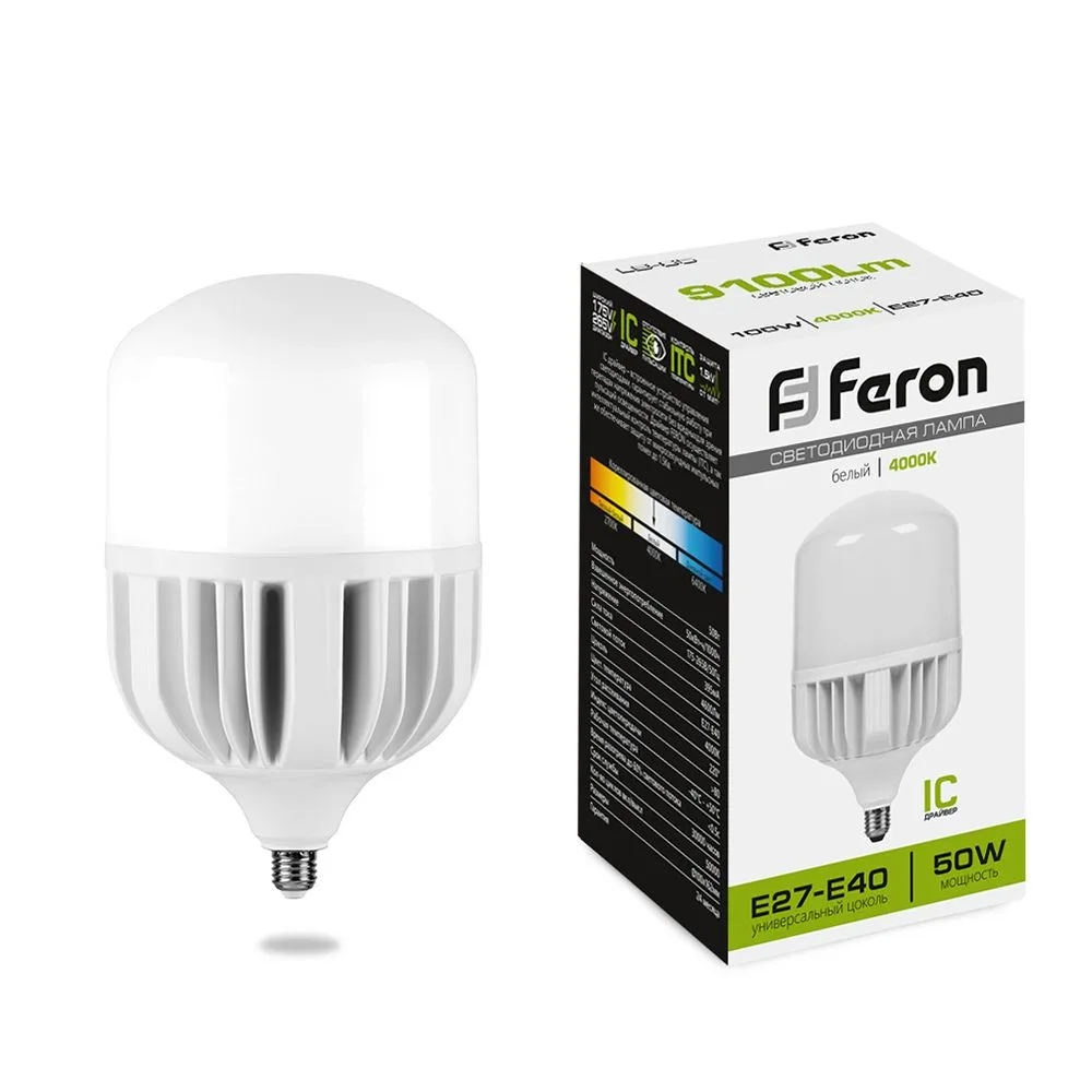 Лампа светодиодная FERON LB-65 E27-E40 50W 175-265V 4000K 25820